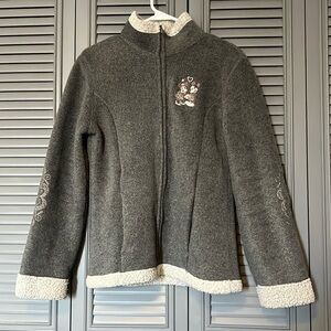 Disney : Vintage Mickey and Minnie Fleece Zip Up - Small